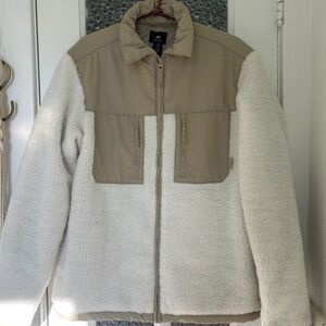 H&M Beige and Tan  Sherpa Fleece Jacket M
